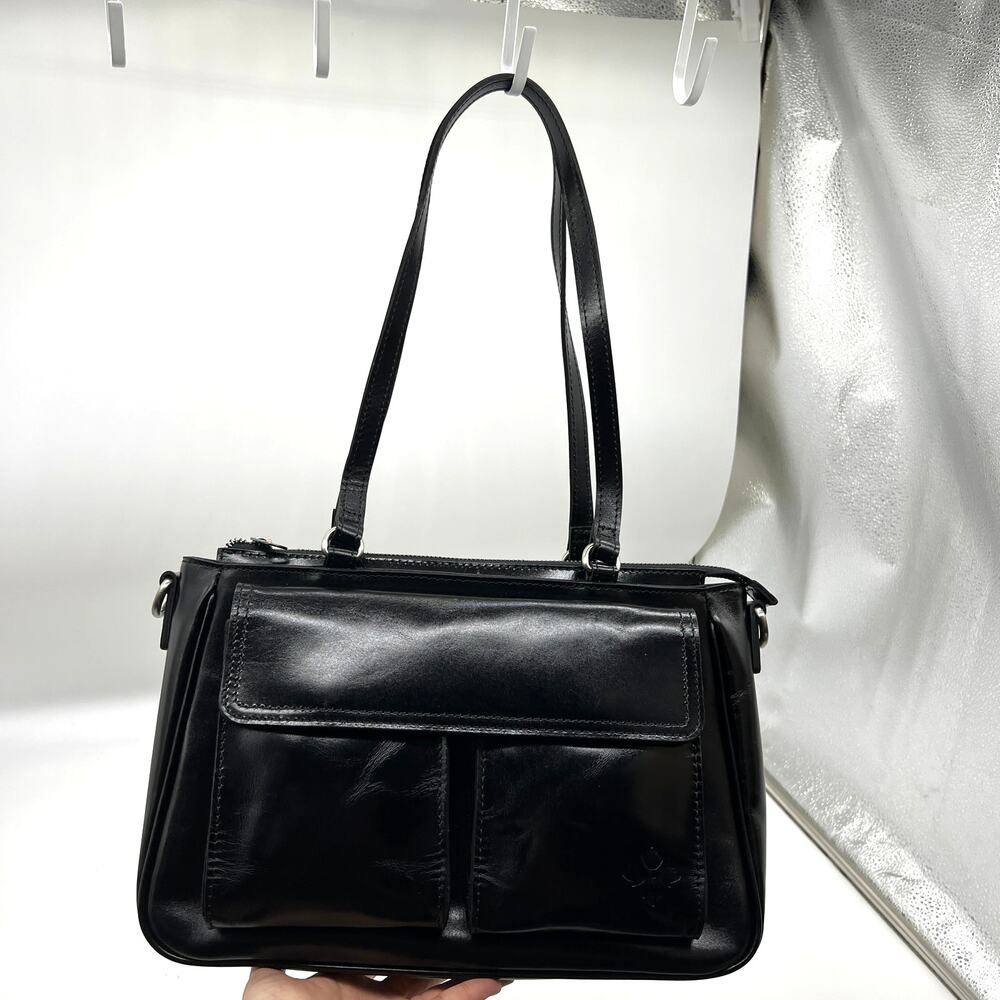 Patricia Nash Leather Rosetti Satchel Crossbody Womens Purse Black